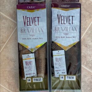 14” Outre Velvet Brazilian Remi Human Hair Wig - T1B/30 & T1B/27